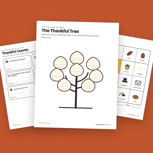 Pages from the Thanksgiving kids table printable